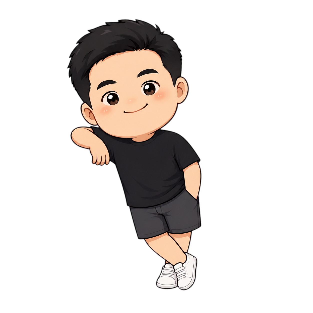 summer2077 靠在字母 S 旁的 Q 版形象